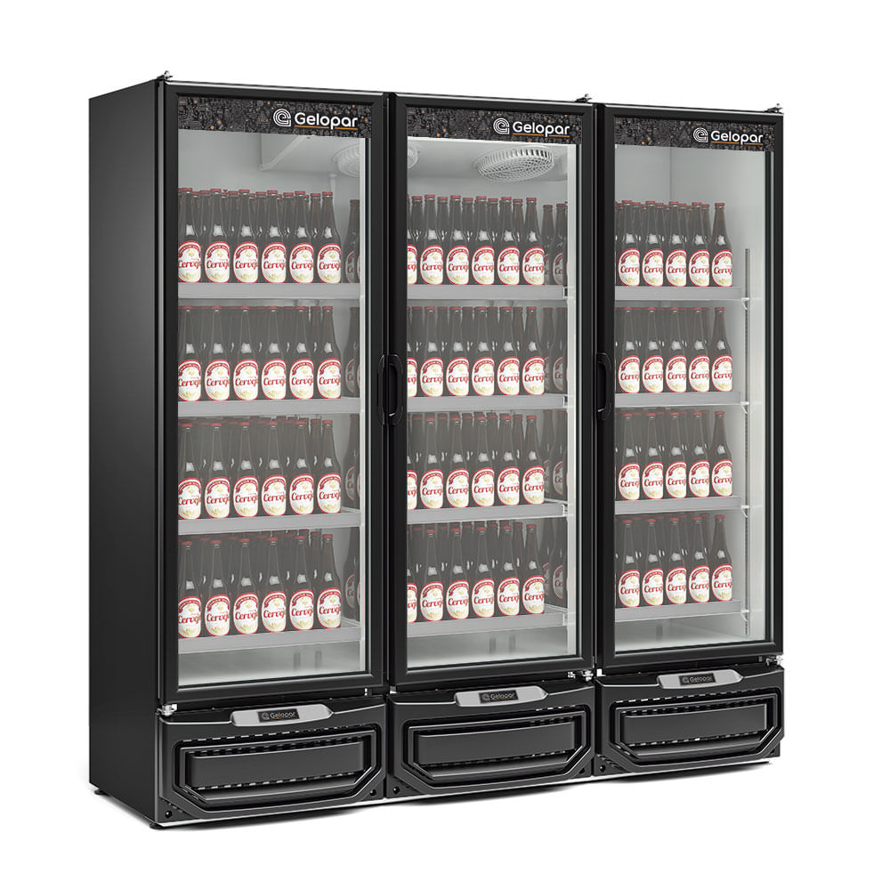 Cervejeira Expositor Vertical Gelopar GCBC-1450 PR Preto 1.468L 3 Portas 220V — foto 2