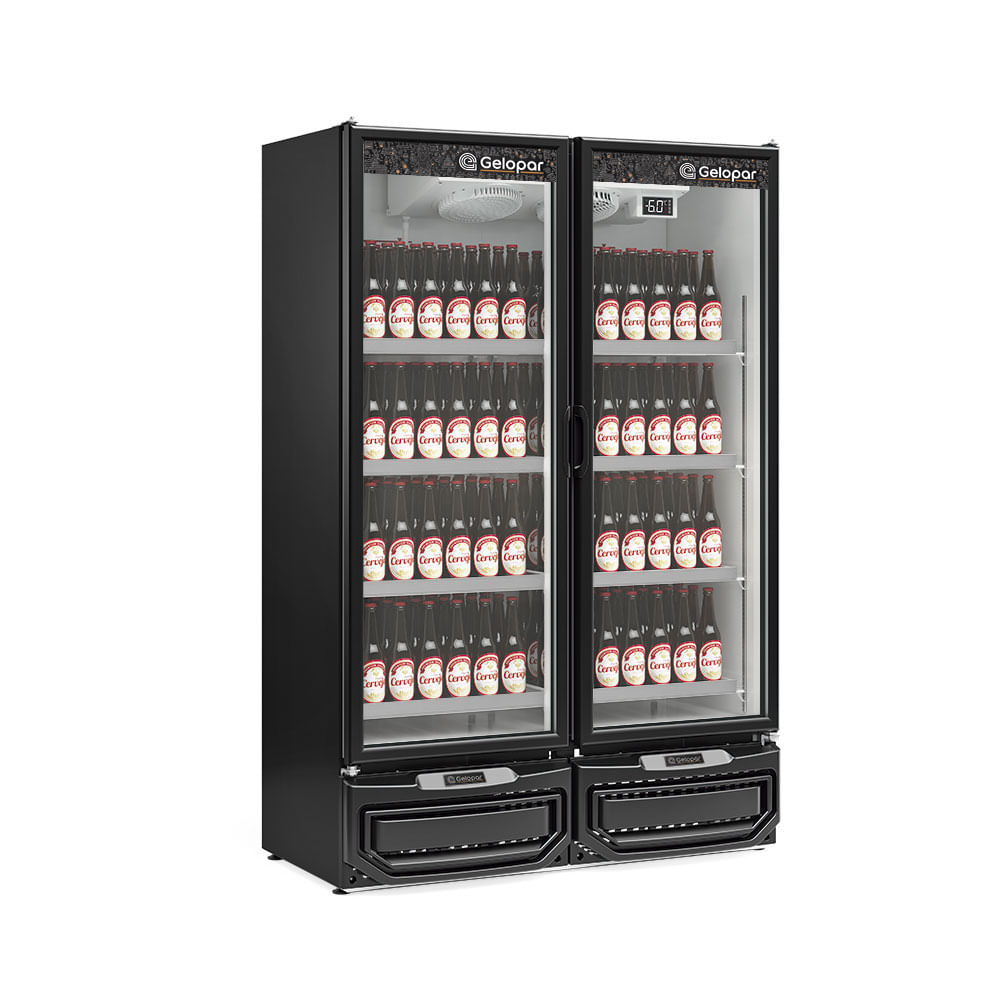 Expositor Refrigerado Vertical Gelopar GCBC-950 PR Preto 957L 2 Portas 220V — foto 2